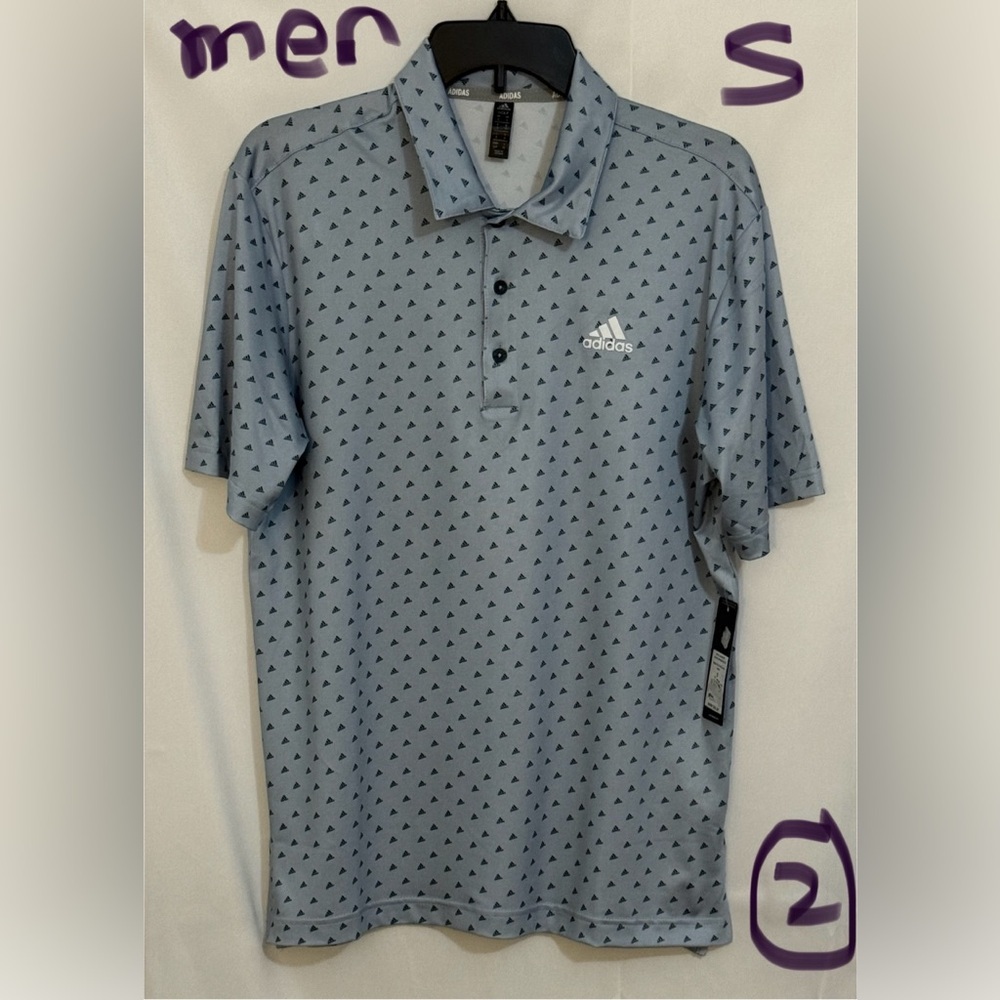 Adidas Men's Patterned Polo Shirt in Gray